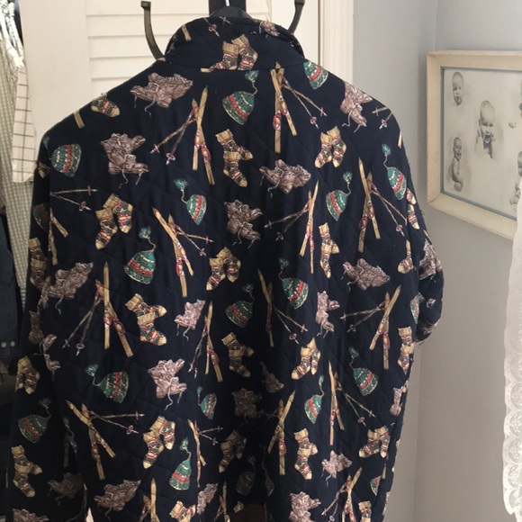 Ski-themed quilted jacket. Silk. By L’Officiel. - Picture 5 of 8